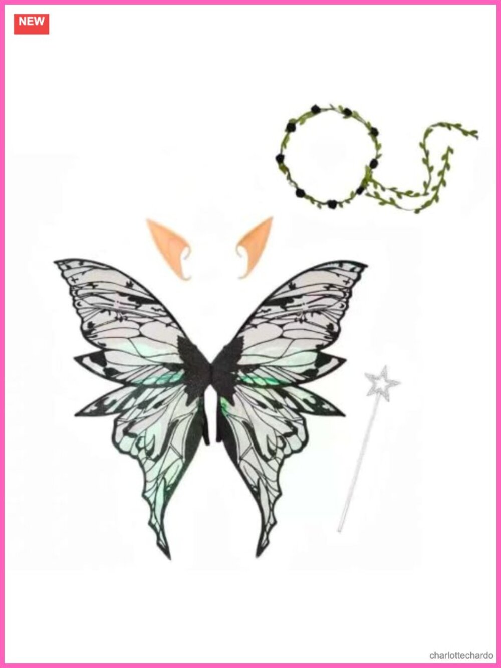 Fairy Wings Costume Set Adult Women Organza Iridescent